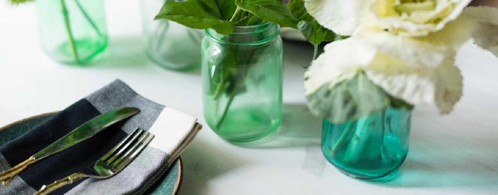 Tint mason jars displayed