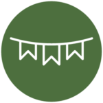 Green icon illustrating a party garland