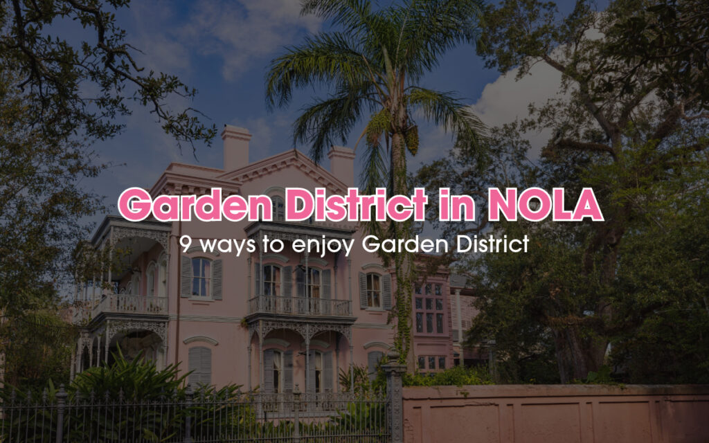 A historic pink building in the Garden District in New Orleans.