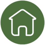 Green icon illustrating a house