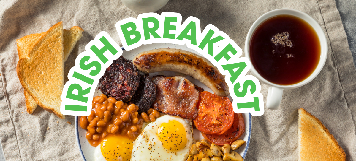 A plate of a traditional full Irish Breakfast.