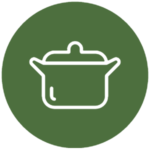 Green icon illustrating a cooking pot