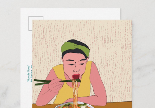 "Noodle Soup" Postcard by Bimble Art Studio