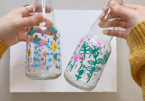Hand painted beer glass by Abi Isa Lee