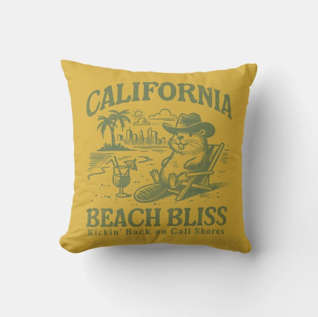 California Beach Bliss throw pillow