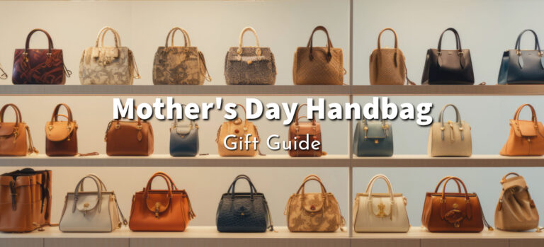 A collection of different styles of handbags showcased on the shelves.