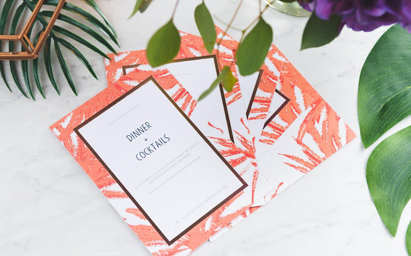 Invitation card on the table