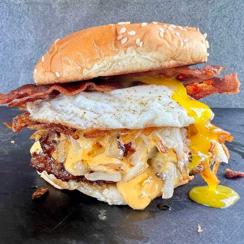 Breakfast Burger on the Griddle (AKA Hangover Burger)