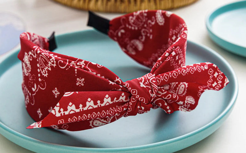 Red bandana style headband