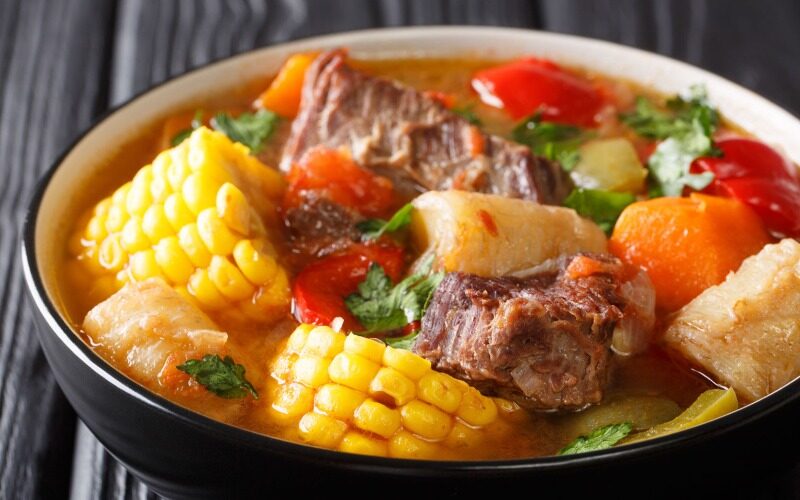 Dominican food called sancocho.